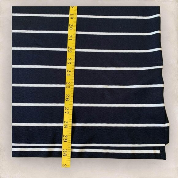 FootJoy Polo Shirt Men’s Size Large Blue White Stripes Golf Club Logo Preppy - Picture 4 of 5